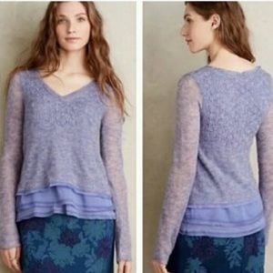 Anthropologie | Knitted & Knotted Purple Sweater